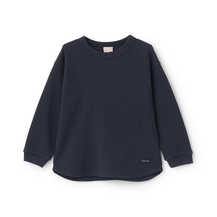 [GOOD PRICE] Waffle Long-Sleeve T-Shirt,Blue, medium image number 5