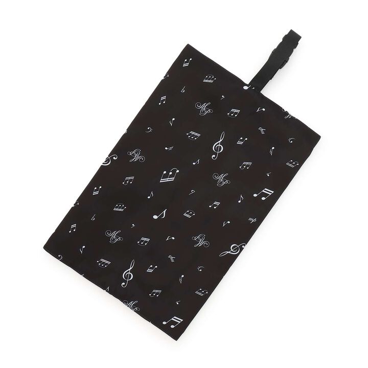 [Water Repellent] All-Over Music Note Pattern Shoe Case,Black, medium image number 1