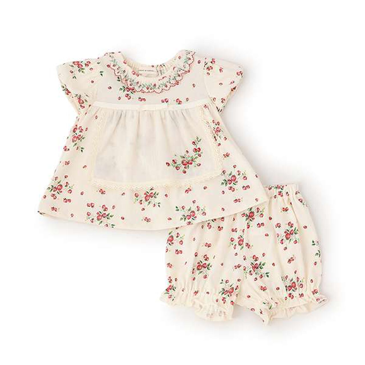 Wild Strawberry Baby Suit,Pearl white, large image number 0