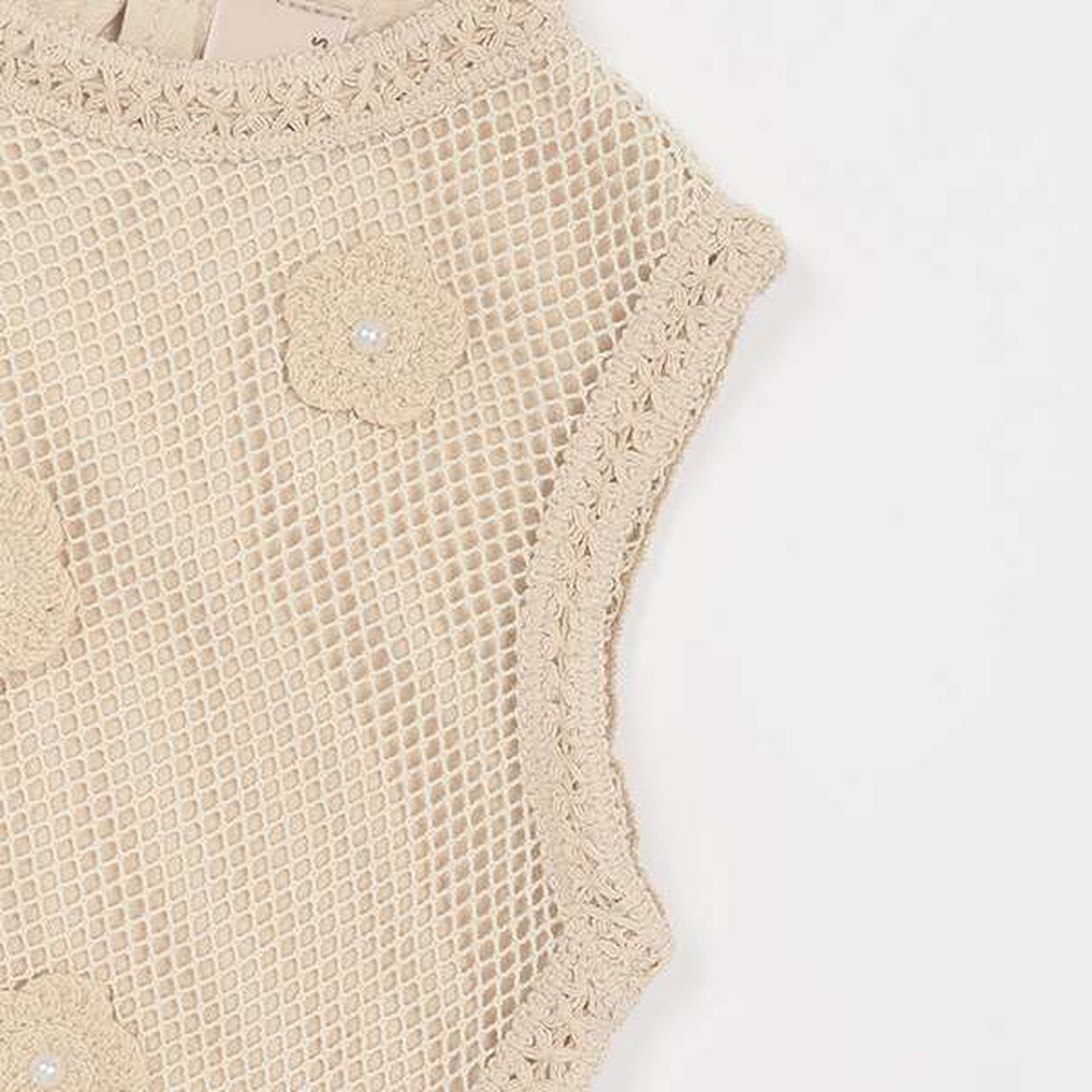 Floral Mesh Tank Top,Ivory, large image number 5