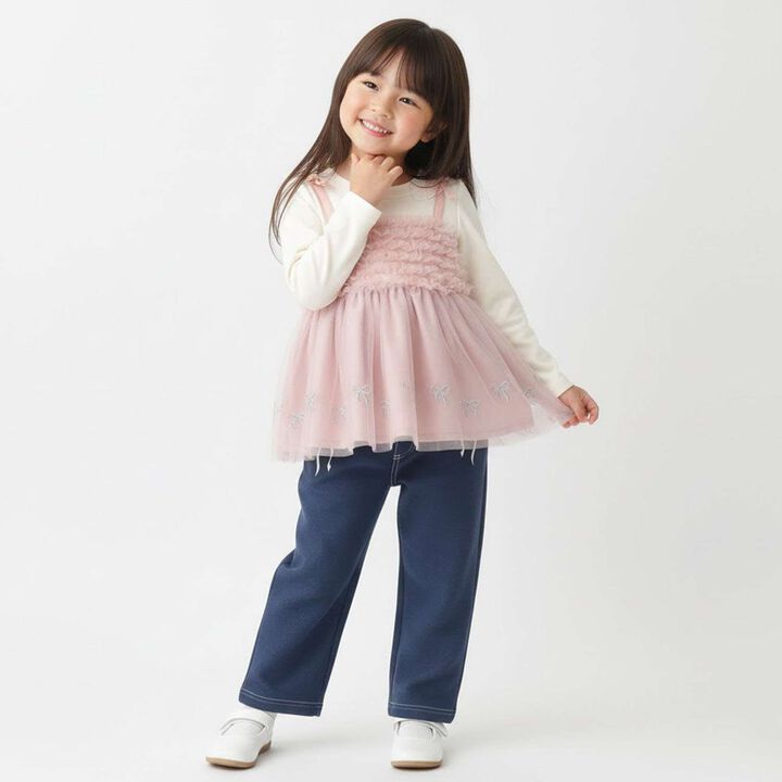 Ribbon Embroidery Tulle Docking Tunic,Charcoal gray, medium image number 13