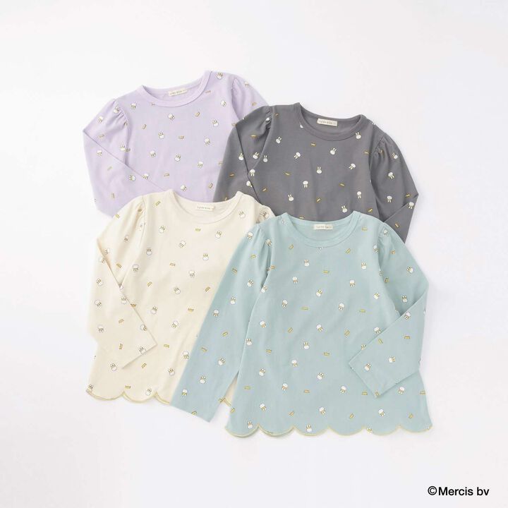 [Miffy] All-Over Pattern Scalloped Hem A-Line T-Shirt,Lavender, medium image number 9