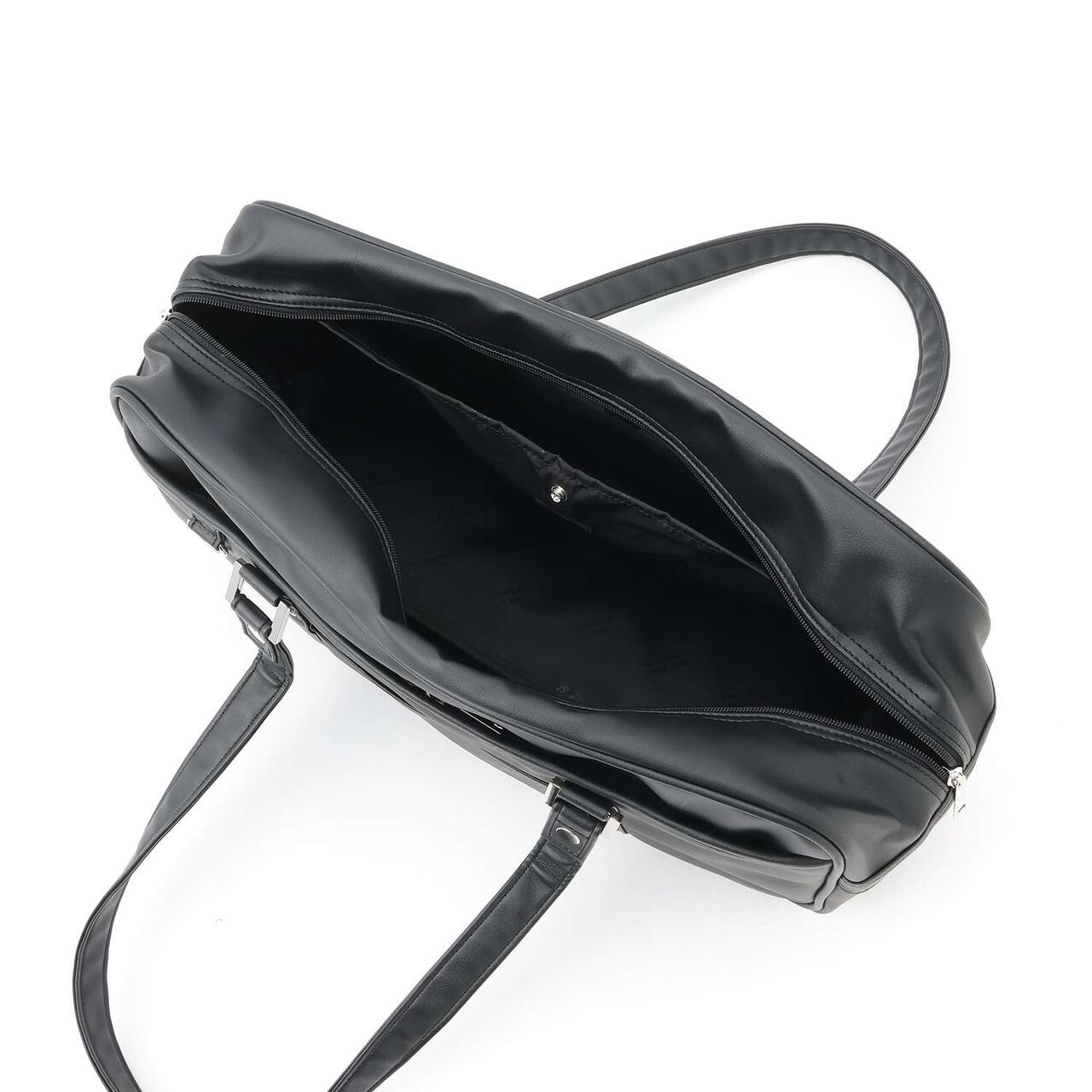 Synthetic Leather School Bag,Black, large image number 5