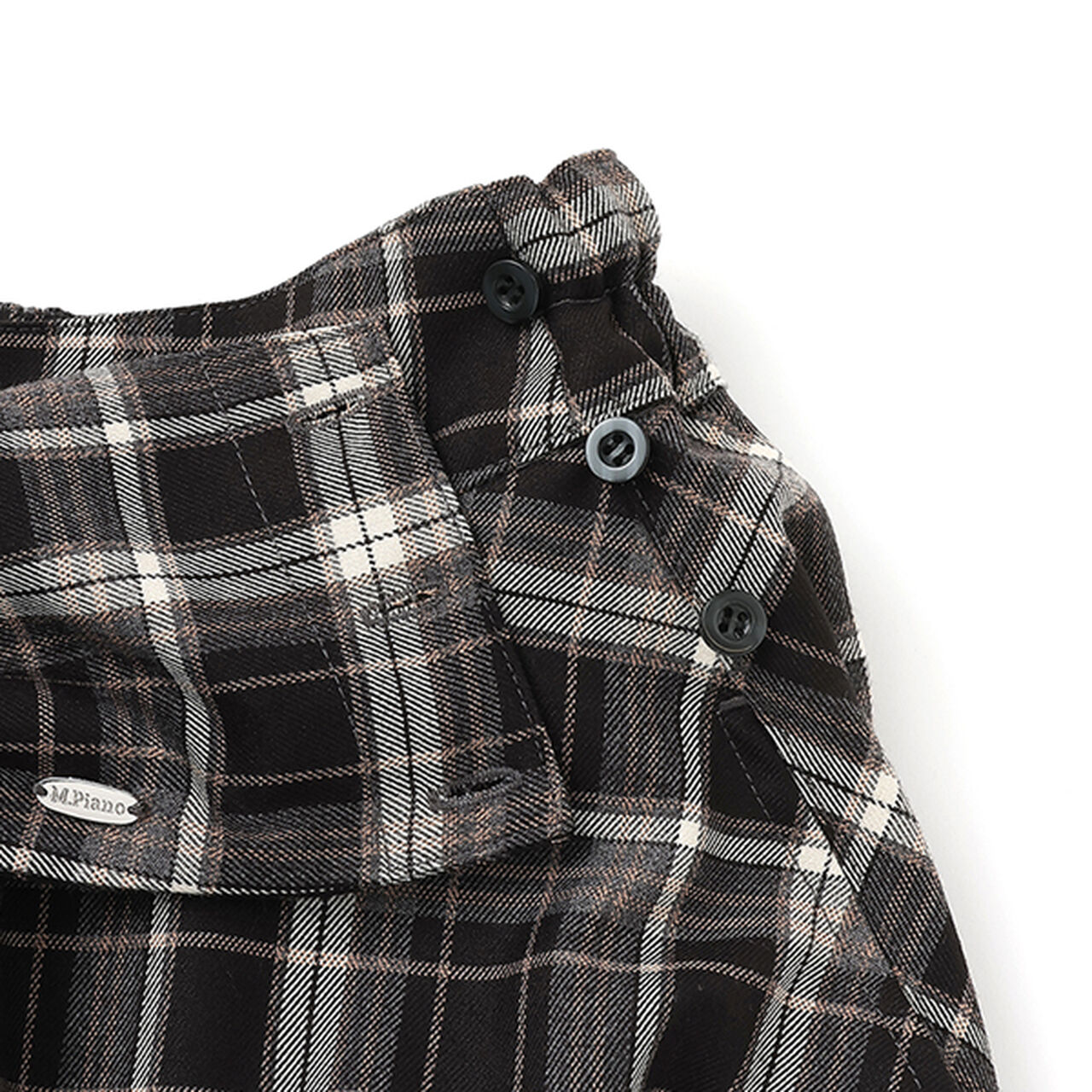 Knot Shirt Style Skirt with Shorts,Black, large image number 2