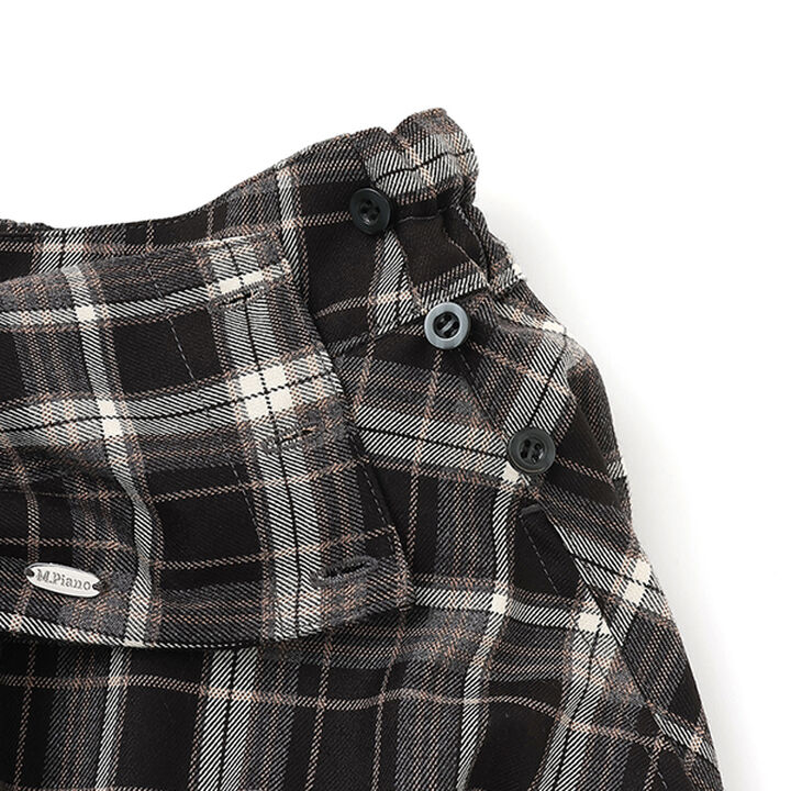 Knot Shirt Style Skirt with Shorts,Black, medium image number 2