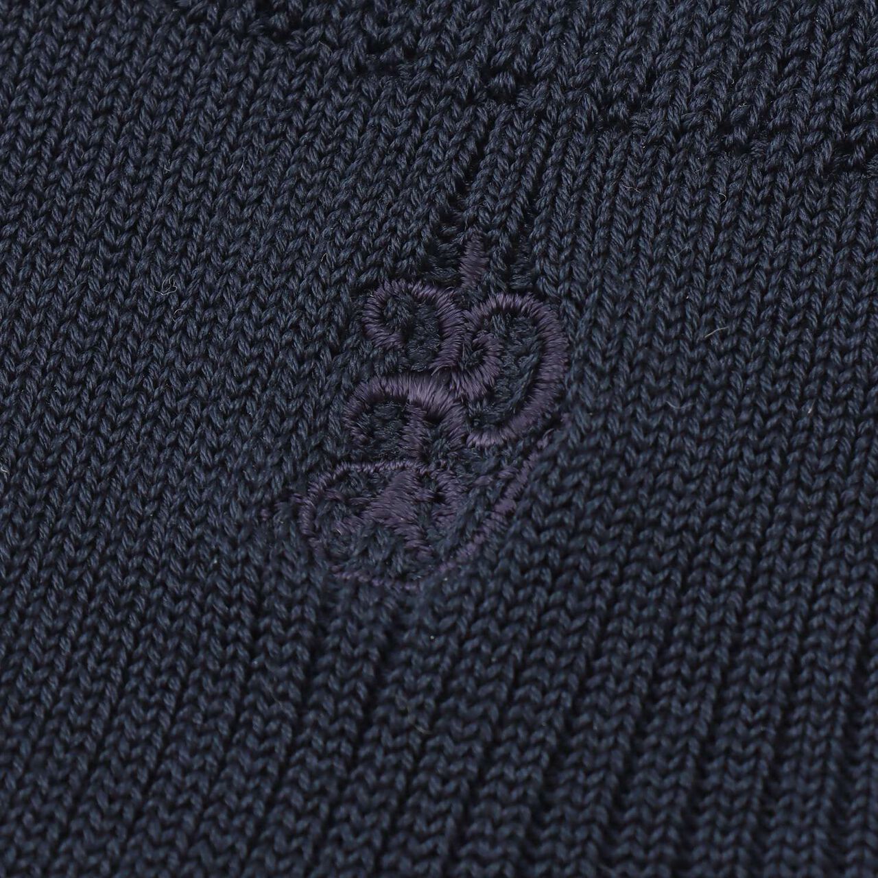 [Graduation Attire] 10cm Rib Logo Embroidery Socks,Navy, large image number 3