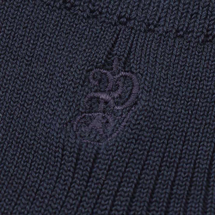 [Graduation Attire] 10cm Rib Logo Embroidery Socks,Navy, medium image number 3