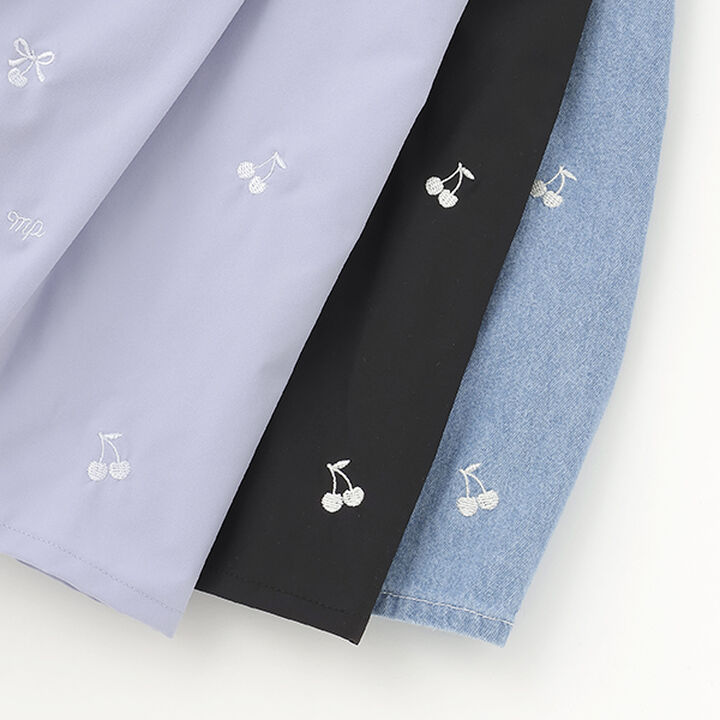 Functional Material Cherry Embroidery Culottes,Light blue, medium image number 3