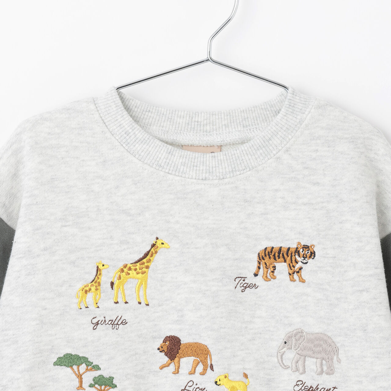 Animal Embroidery Sweatshirt,Cream, large image number 9