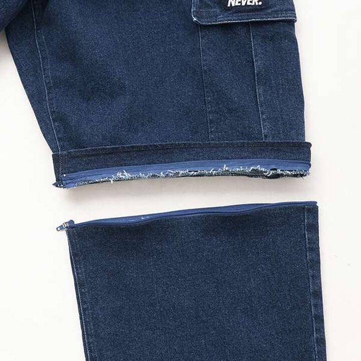 [FORGETNEVER] 2 WAY Denim Pants_GLSW,Deep blue, medium image number 7