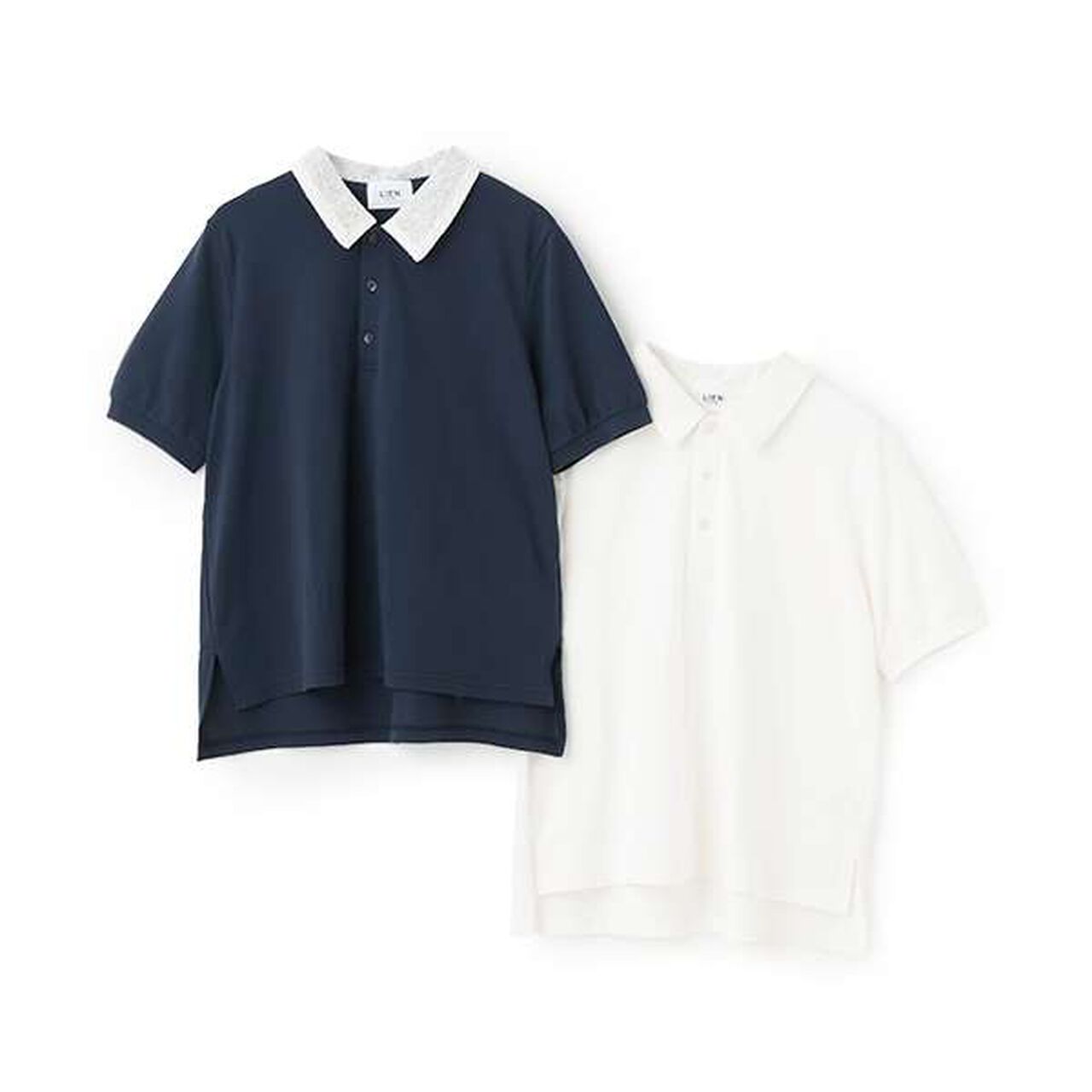 [Link] Peplum Polo Shirt,Off white, large image number 4