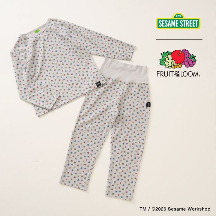 [Sesame Street x Fruits] Waffle Pajamas,, medium