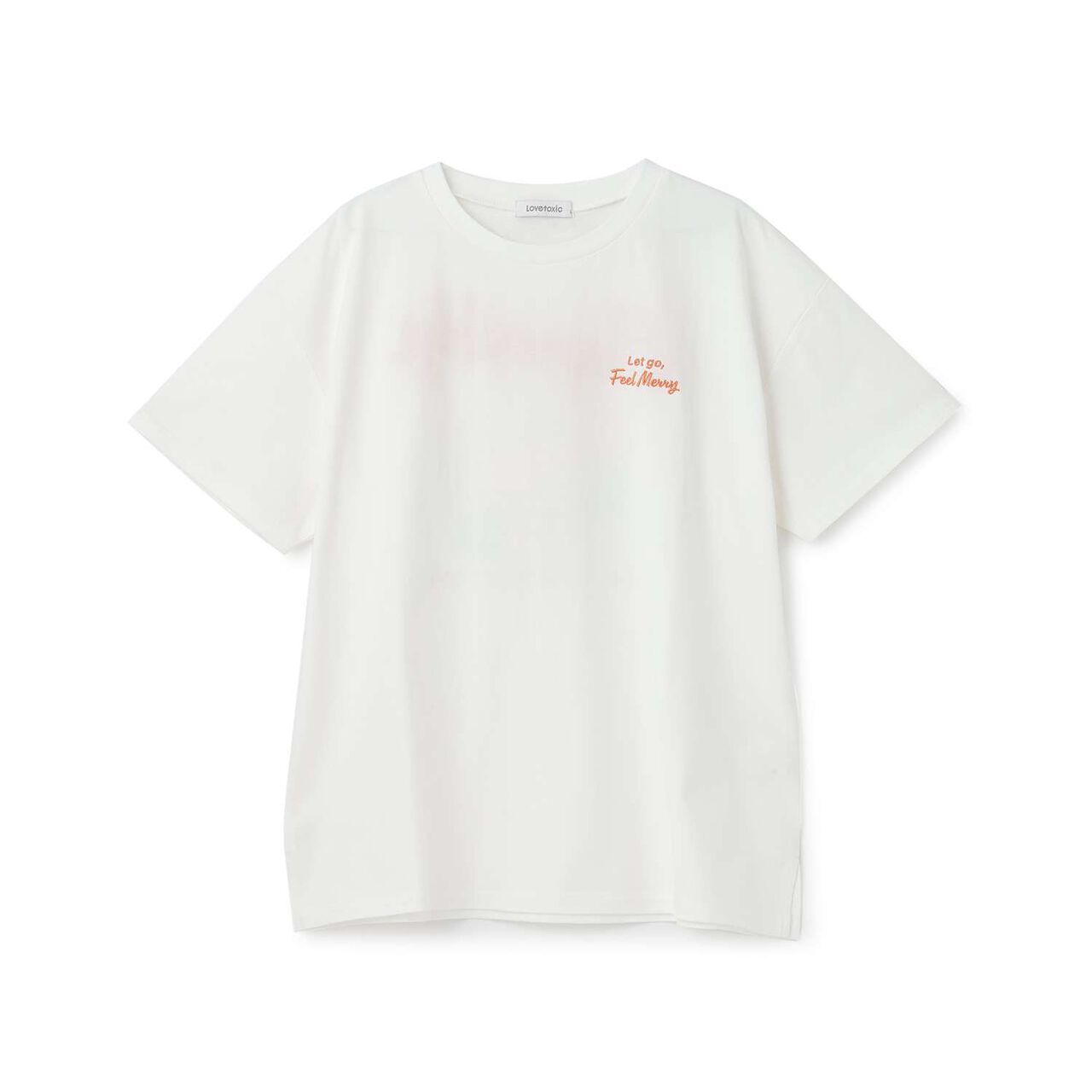 Hood Motif Loose Embroidered Short Sleeve T-Shirt,Smoke white, large image number 13