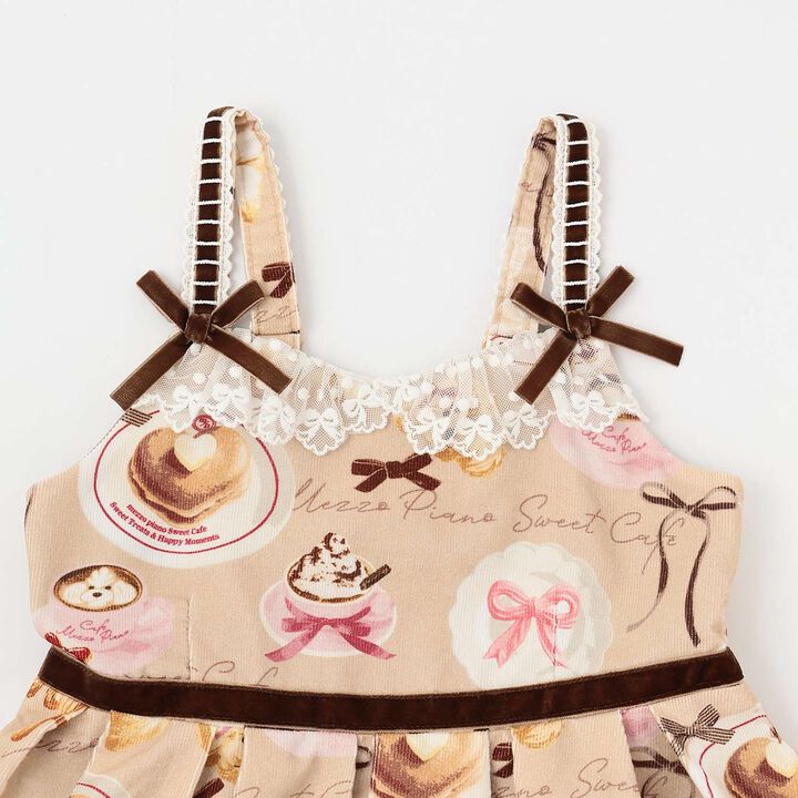 Café Pattern Camisole Dress,Pink, medium image number 2