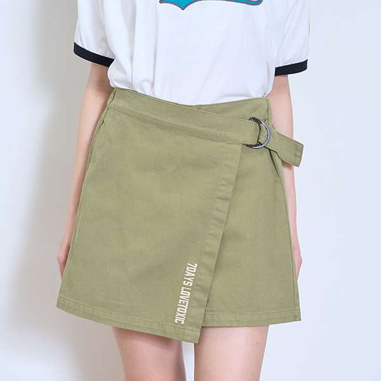 [7 Days] Wrap Culottes Skirt,Khaki, large image number 0