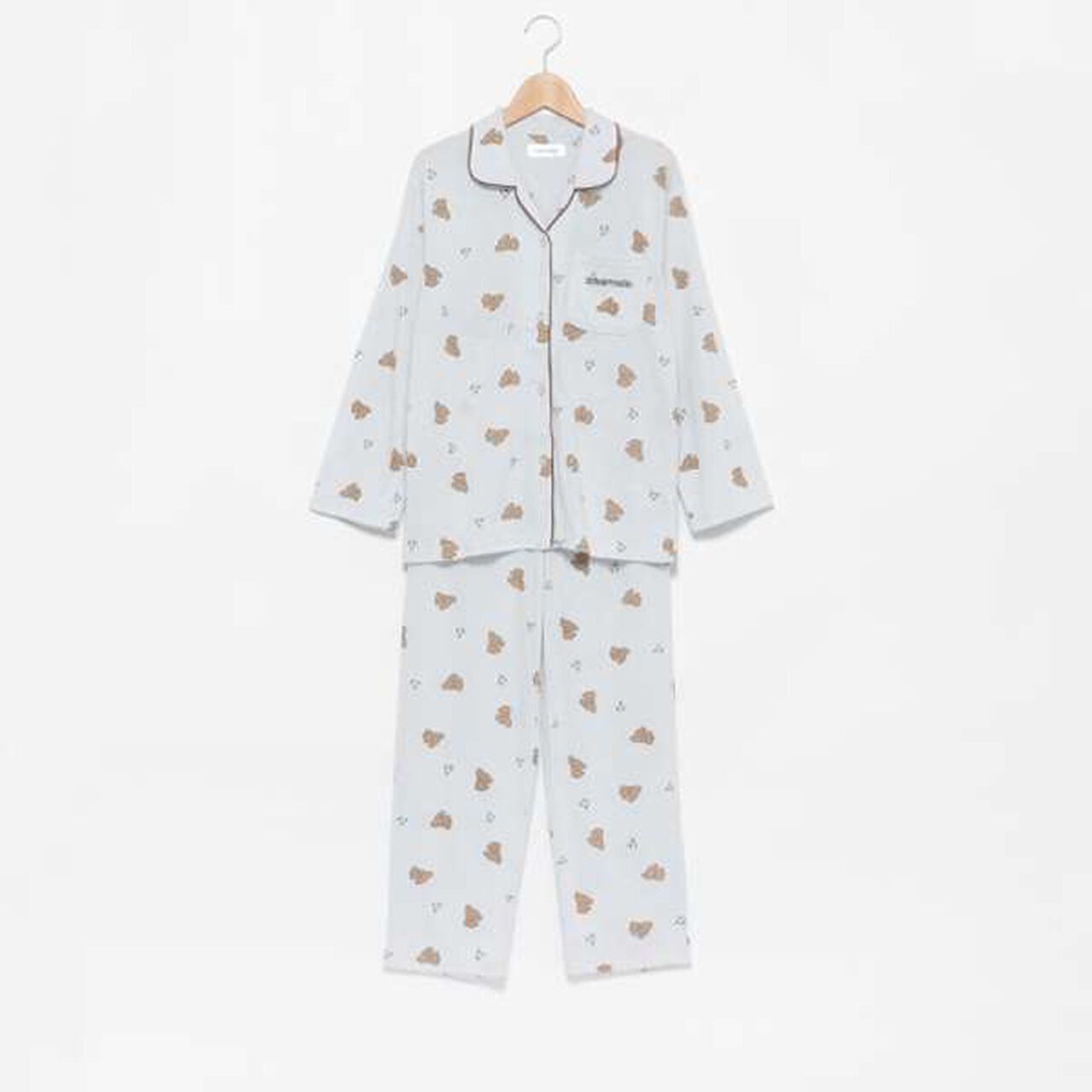 Dog Print Long Pants Pajama,Light green, large image number 11