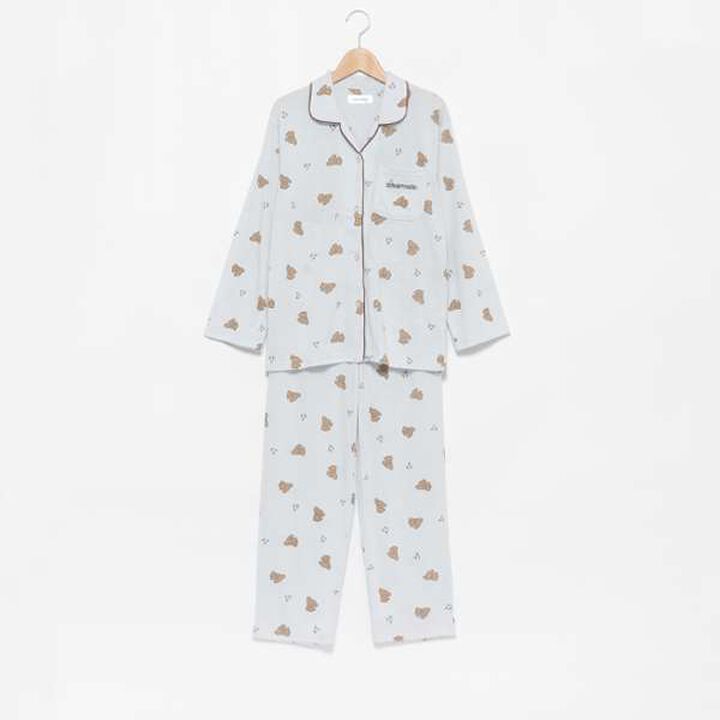 Dog Print Long Pants Pajama,Light green, medium image number 11