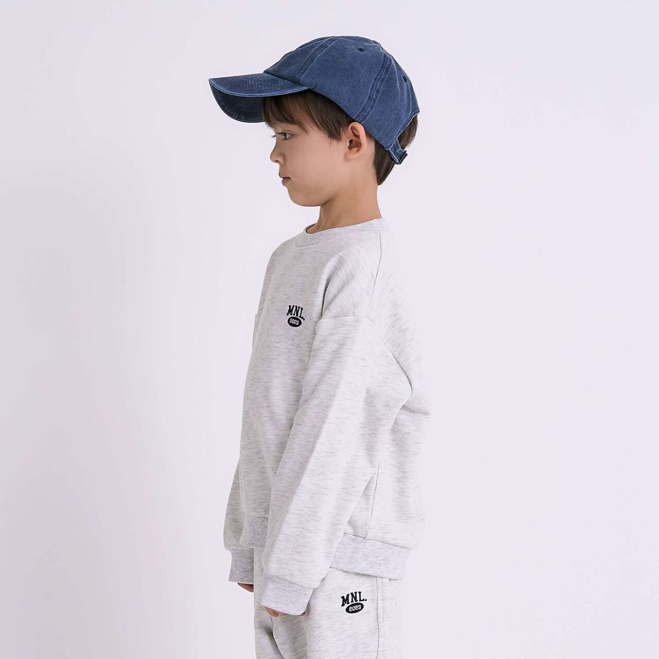 [DailyME] 100% Cotton Basic Sweatshirt,Sax blue, large image number 1