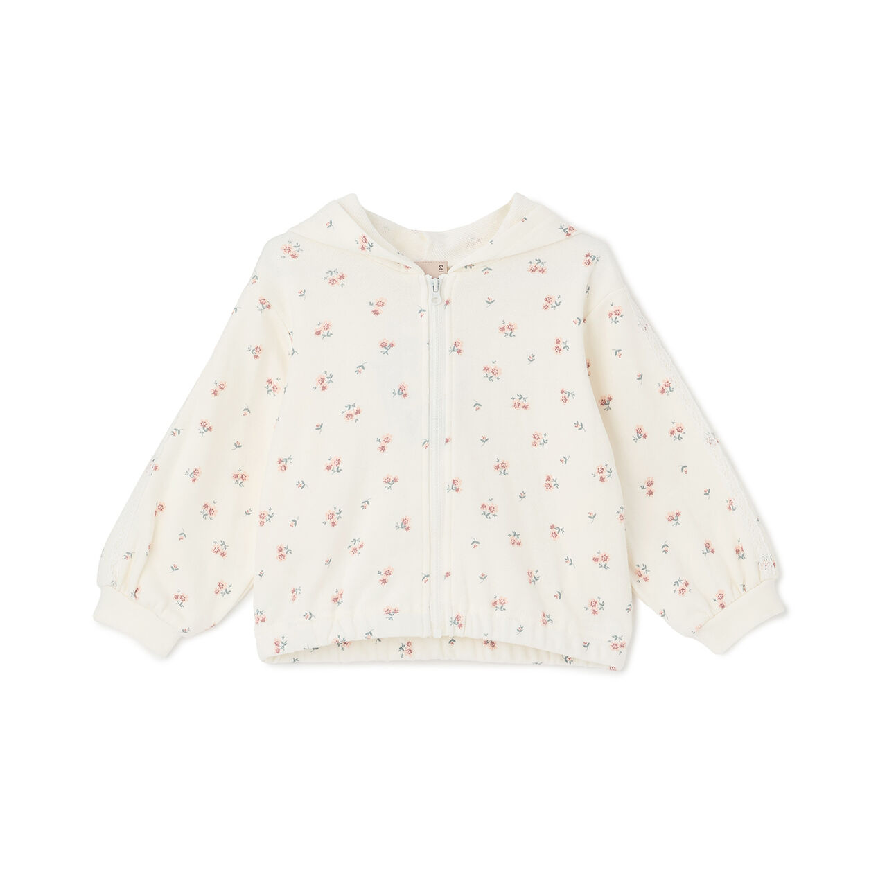 Link/Anti-Pollen Floral Pattern Zip Parka,Ivory, large image number 0