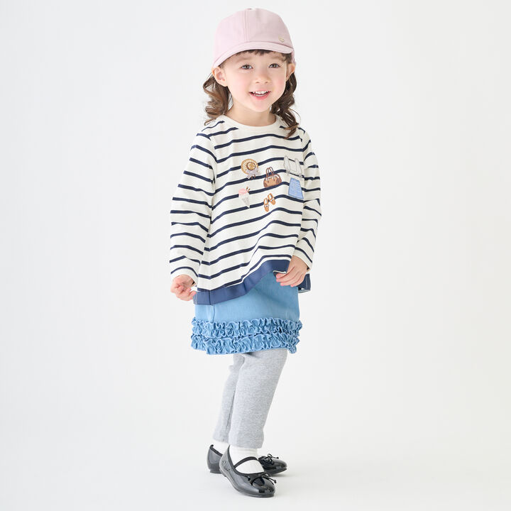 Skirt with Hem Frill and Leggings,Light pink, medium image number 1