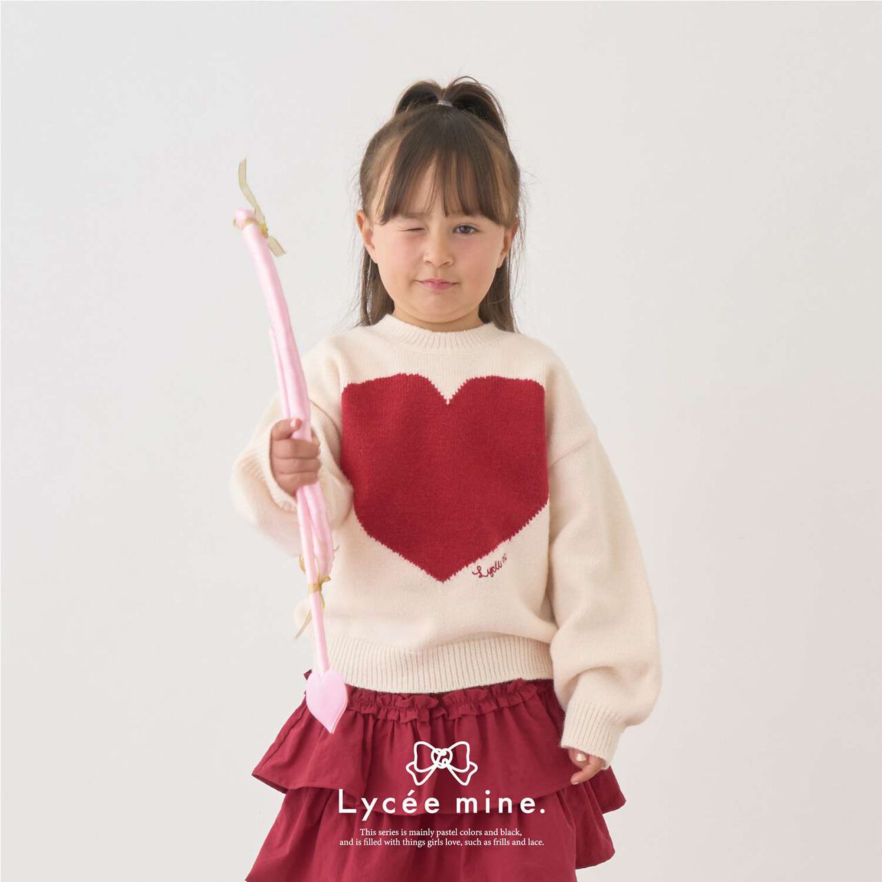 [Lycee Mine Ballet Series] Heart Sweater,Ivory, large image number 0