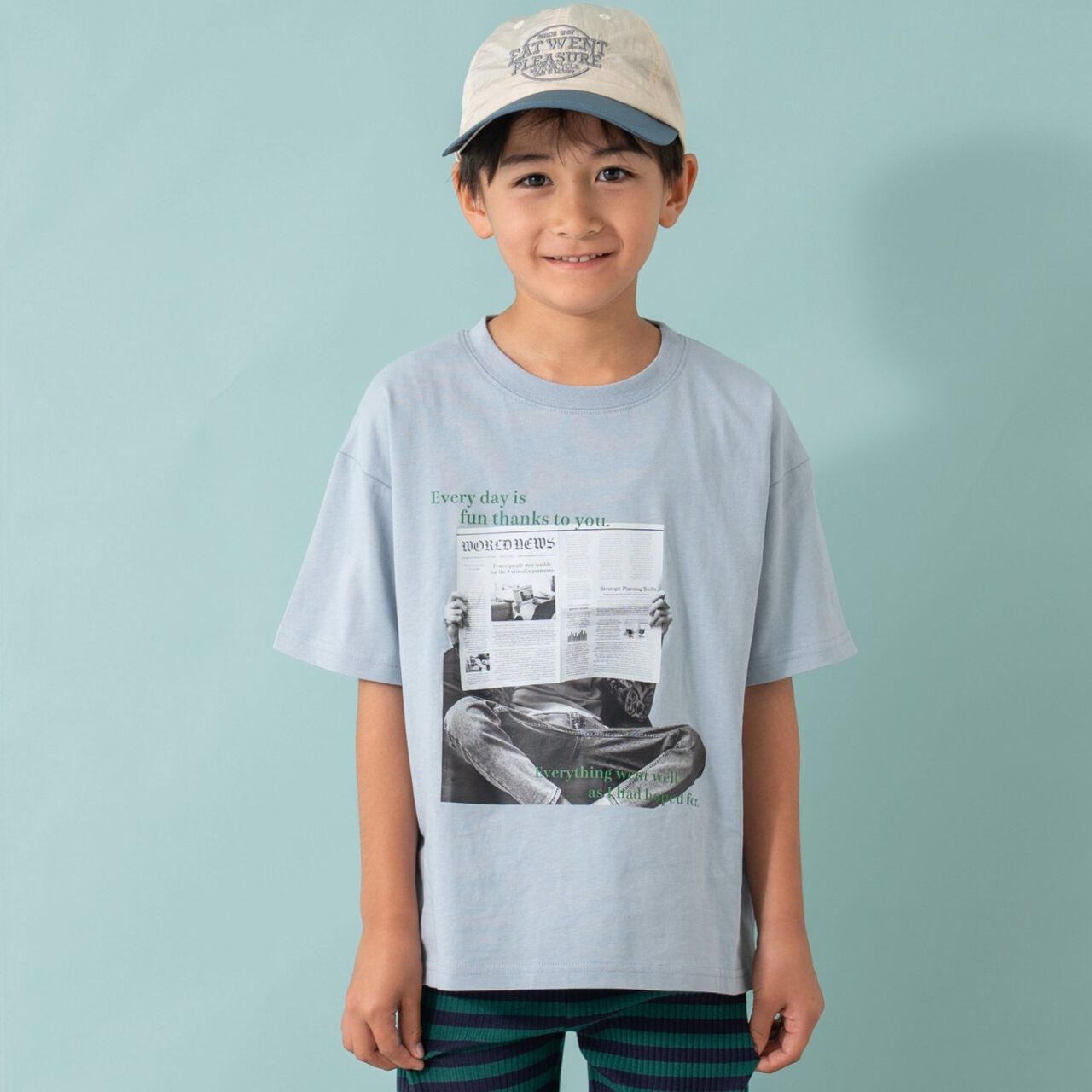 [365D] [Papa Link] Kids Photo Half T-Shirt,Light gray, large image number 3