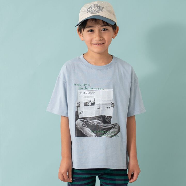 [365D] [Papa Link] Kids Photo Half T-Shirt,Light gray, medium image number 3