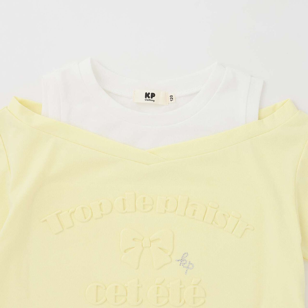 [Cool Touch] Puffy Logo Shoulder Opening T-Shirt,Mint, large image number 2