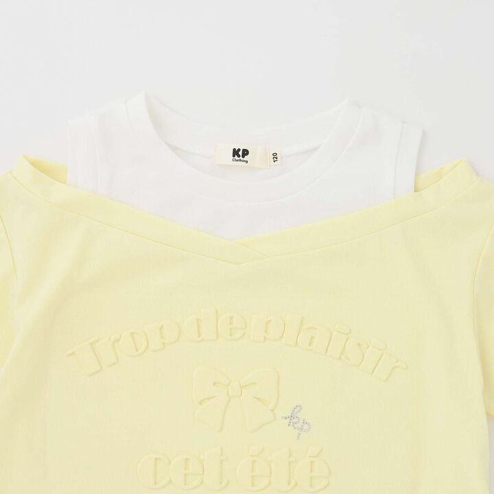 [Cool Touch] Puffy Logo Shoulder Opening T-Shirt,Mint, medium image number 2