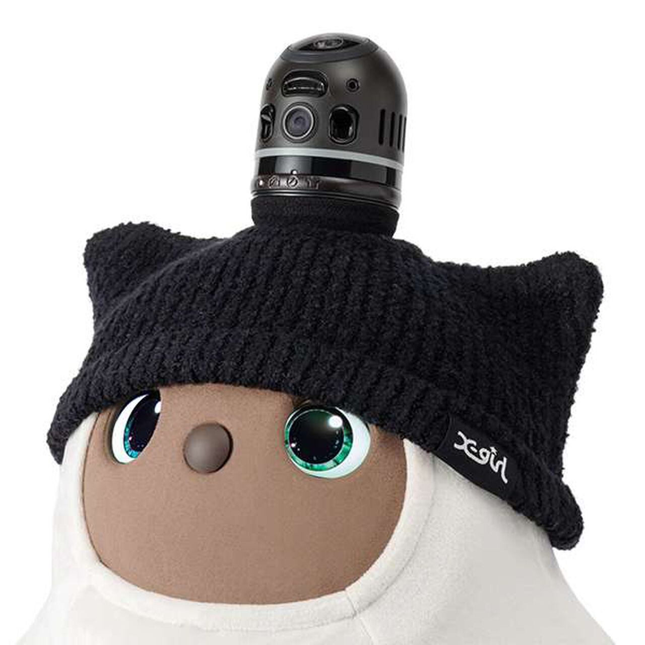 X-girl Stages &times; LOVOT Cat Ear Knit Cap,Black, large image number 12