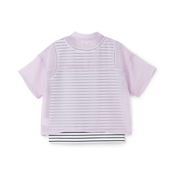 [3WAY] Short-Sleeve Sheer Shirt & Cool Sensation Tank Set,Lavender, medium image number 19