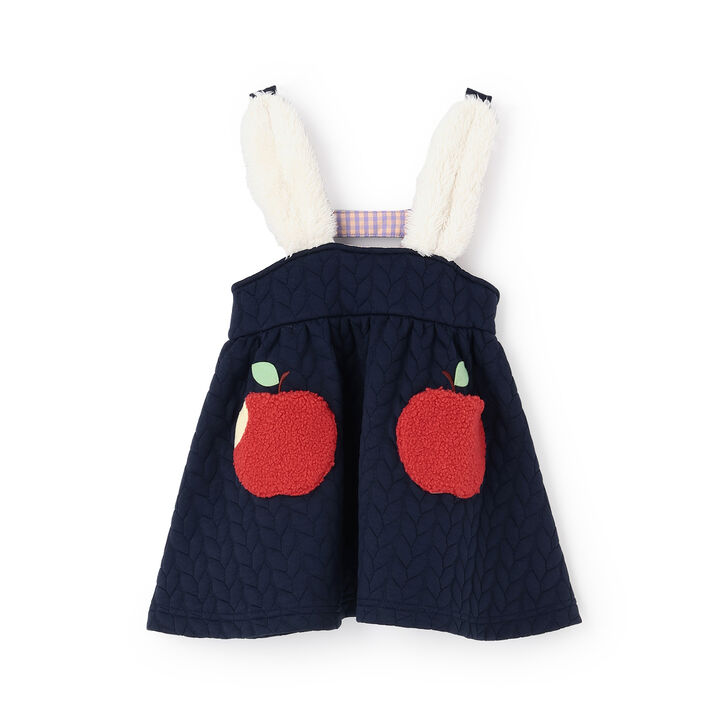 Apple Pocket Jumper Skirt,Navy, medium image number 10