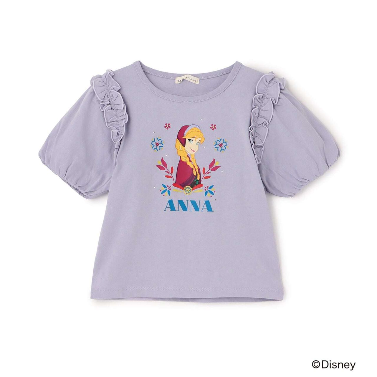 [Disney Frozen] 100% Cotton Sherbet Jersey Puff Sleeve T-Shirt [Kids Girls] UV Cool Touch Shape-Retaining,Lavender, large image number 3