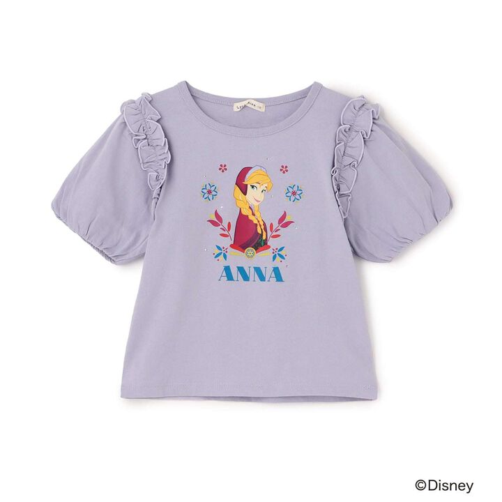 [Disney Frozen] 100% Cotton Sherbet Jersey Puff Sleeve T-Shirt [Kids Girls] UV Cool Touch Shape-Retaining,Lavender, medium image number 3