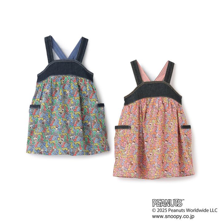 [PEANUTS] Denim Panel Jumper Skirt,Black, medium image number 9