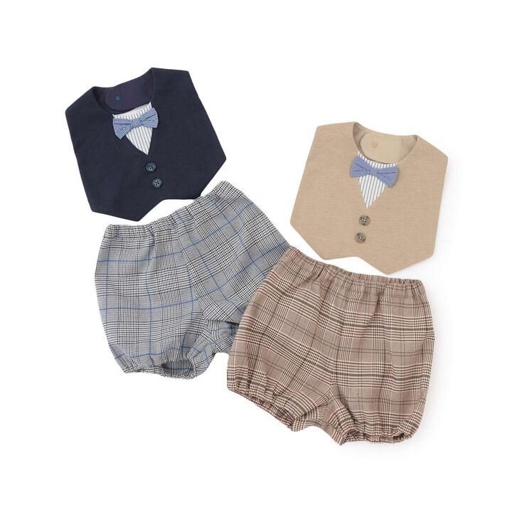 Vest-Style Bib Set,Beige, medium image number 9