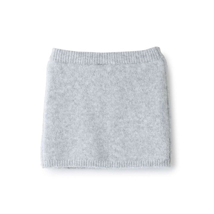 Fluffy and Soft/Matching Flower Pearl Knit Skirt <Set Up Compatible>,Top gray, medium image number 3