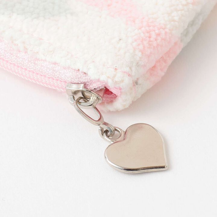 Rabbit Chenille Weave Pouch [Made in Japan],Pink, medium image number 3