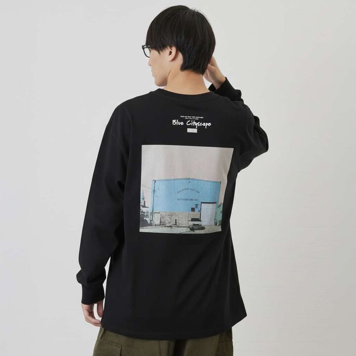 Back Photo Print Long-Sleeve T-Shirt,Black, medium image number 0