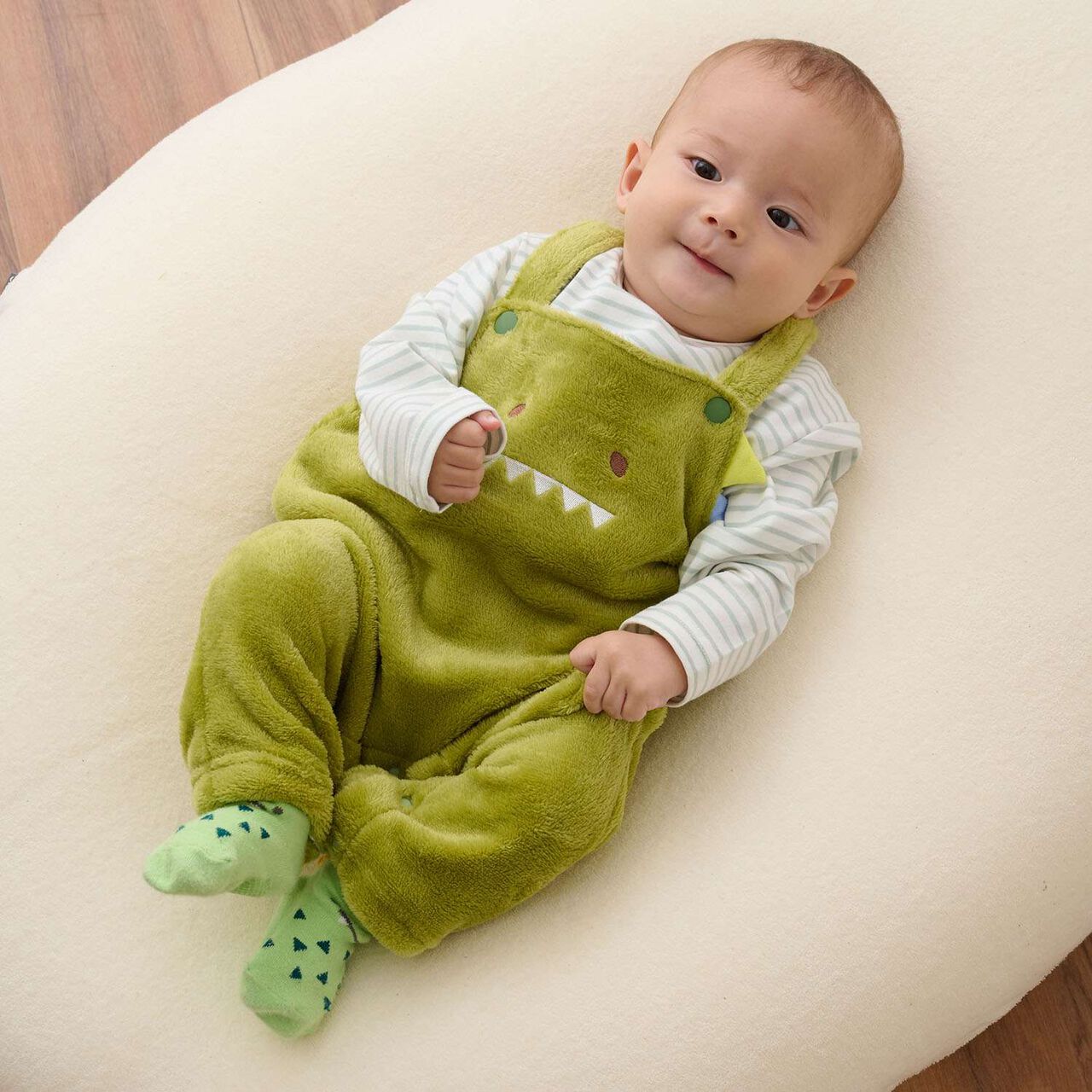 Creature T-Shirt & Boa Fabric Overalls Set,Navy, large image number 4