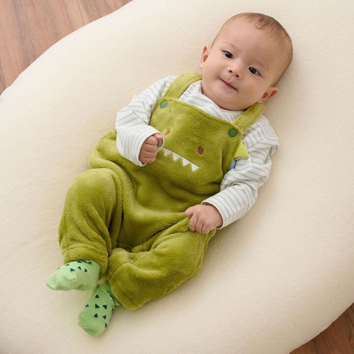 Creature T-Shirt & Boa Fabric Overalls Set,Navy, medium image number 4