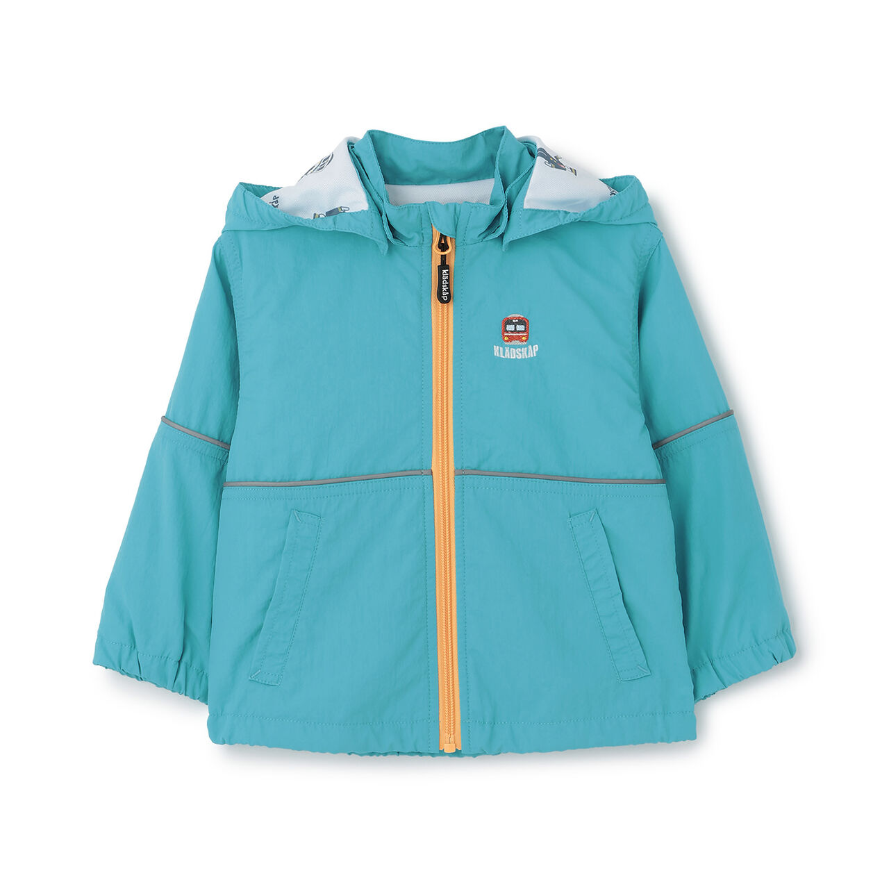Train Motif Windbreaker [UV Protection & Water-Repellent Finish],Light blue, large image number 0