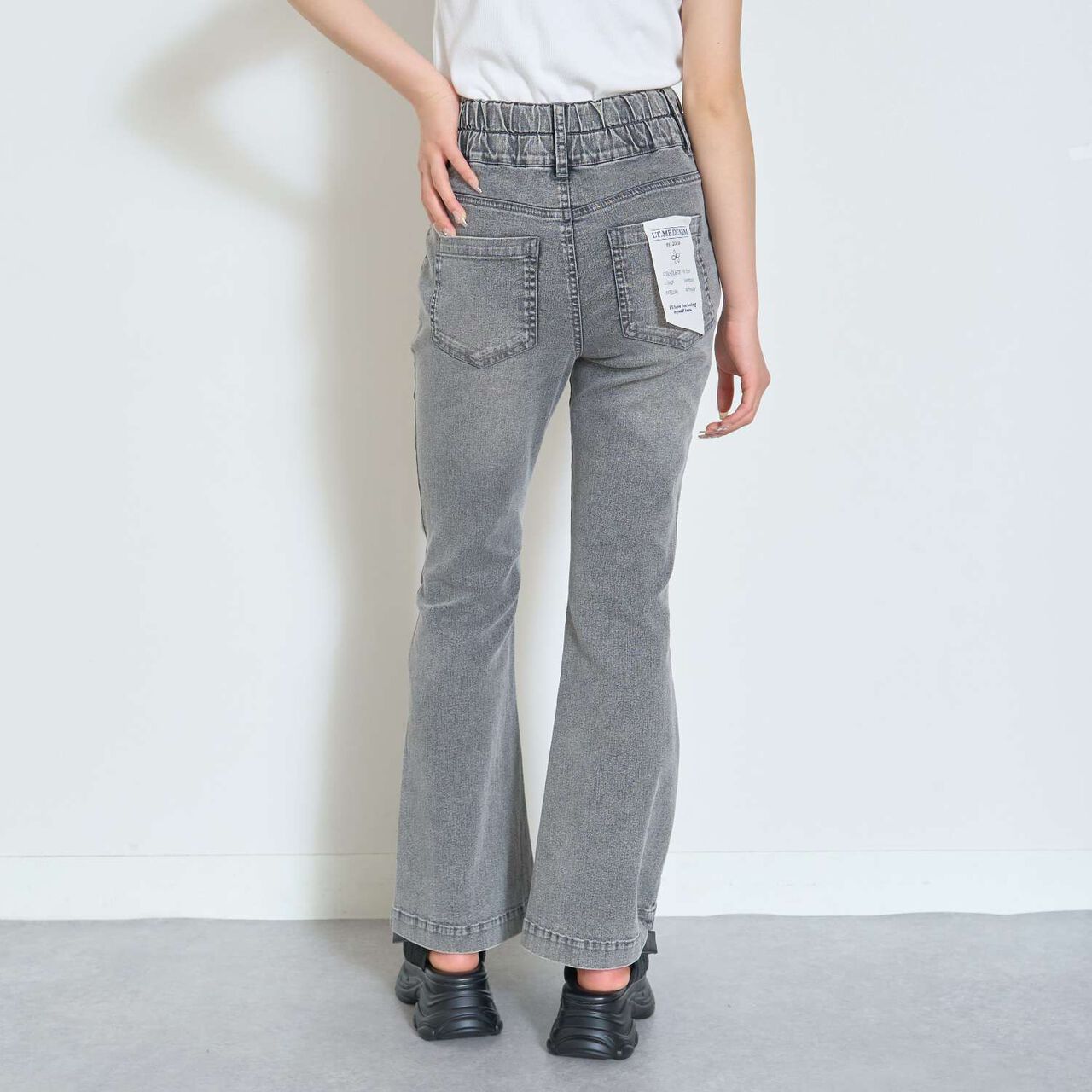 [Cool Touch] Style-Up Flare Denim Pants,Turquoise, large image number 4