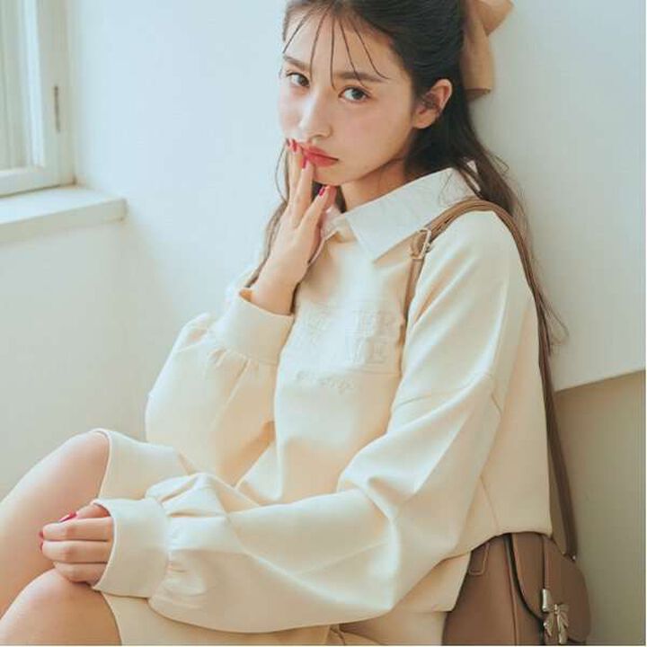 Collared Boxy Pullover,Mocha tea, medium image number 3