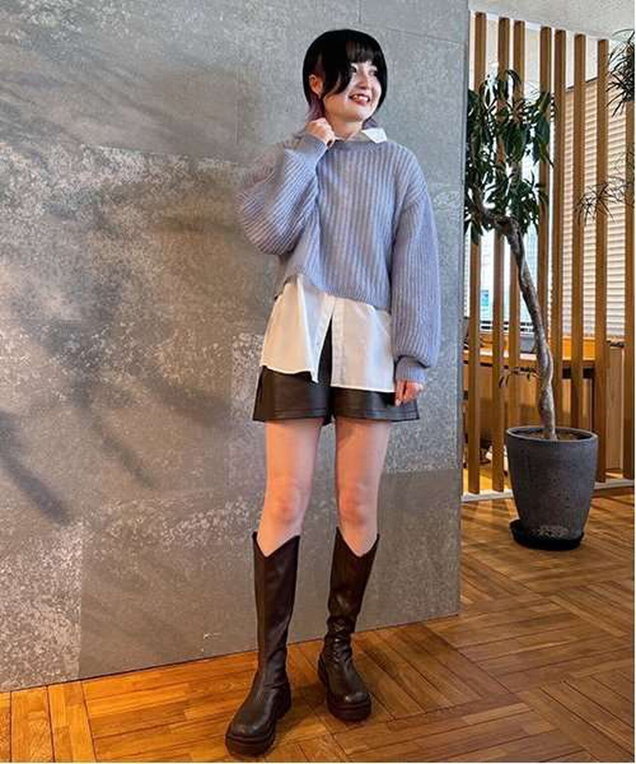 Mesh Knitwear,Charcoal gray, large image number 6