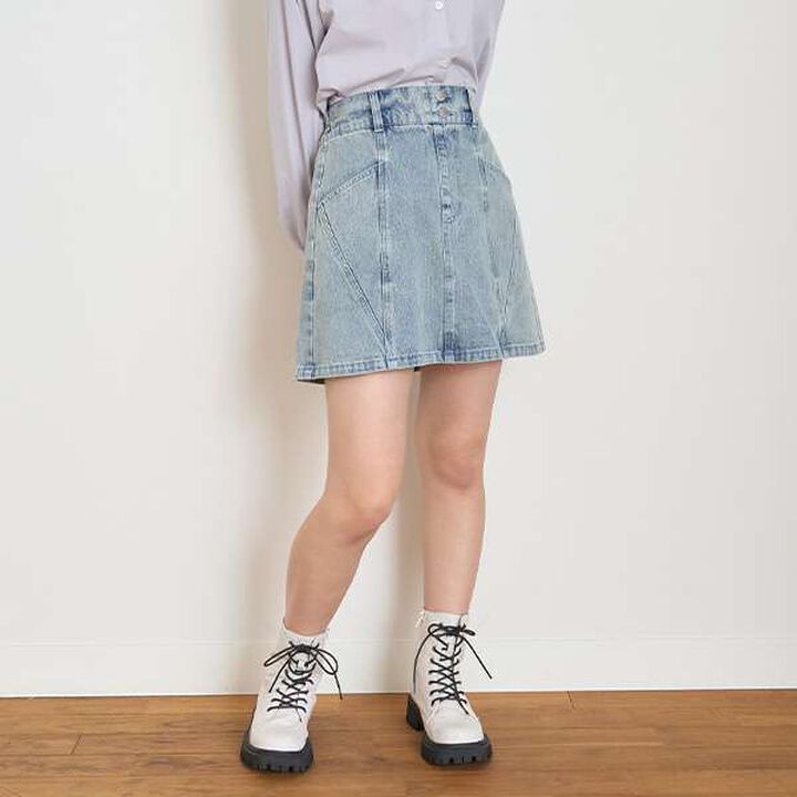 Color-Block A-Line Skirt Shorts,Ivory, medium image number 10