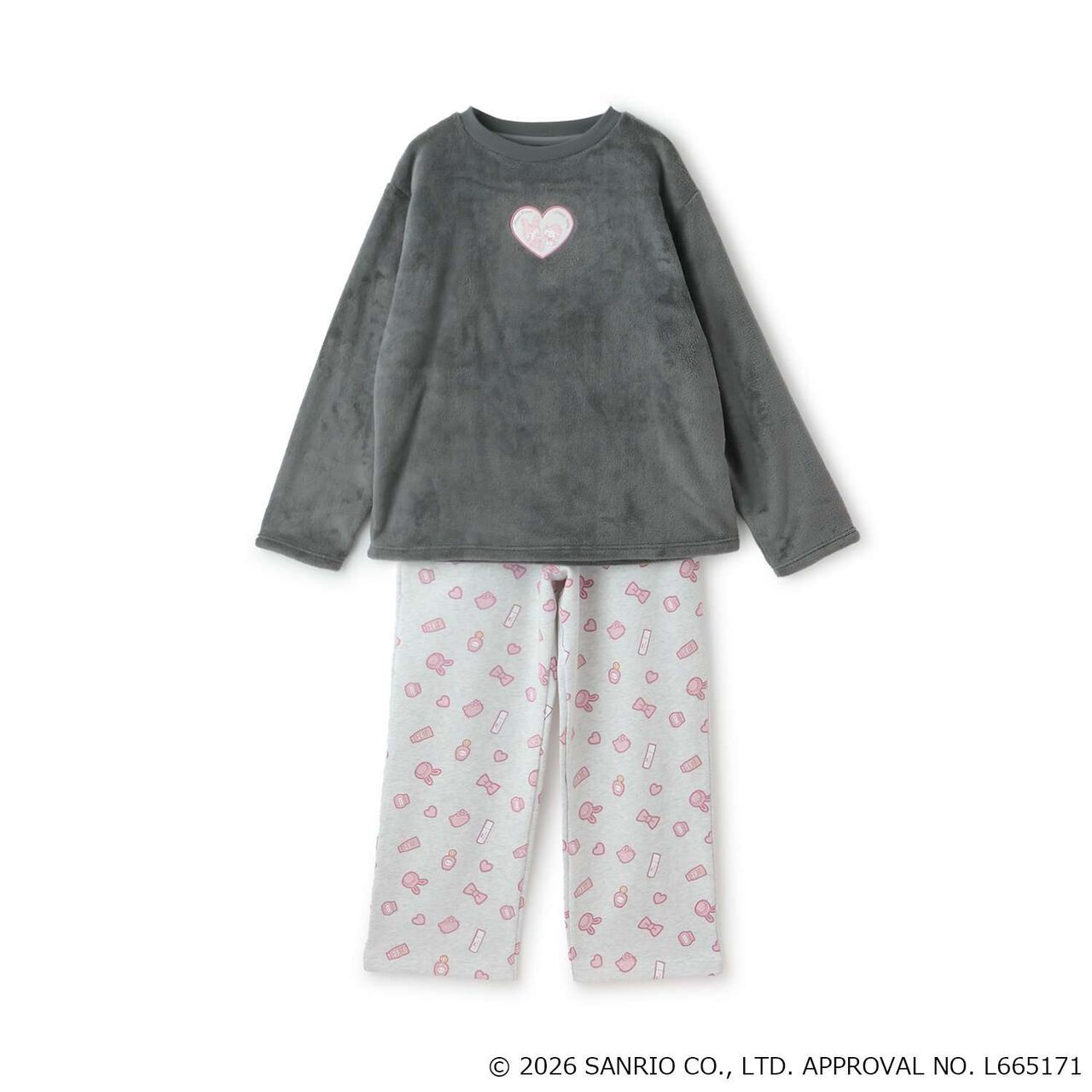 Hello Kitty x Berie-chan Loungewear,Charcoal gray, large image number 0