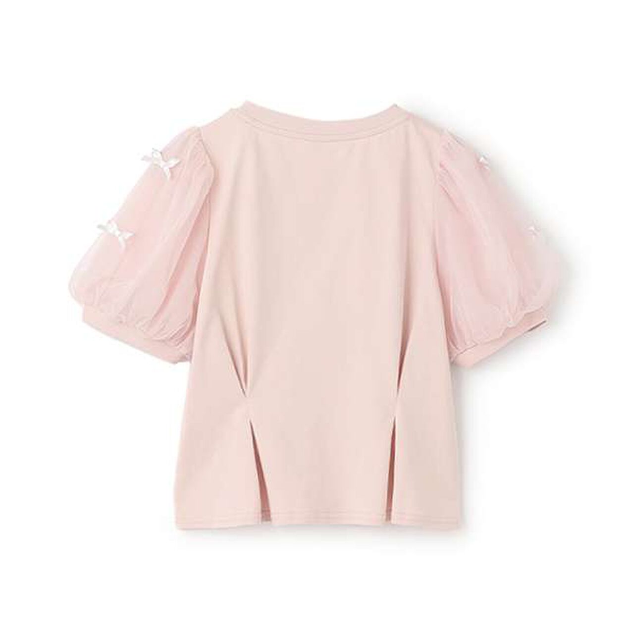 [Cool Touch] Mixed Material Tuck T-Shirt,Pink, large image number 1