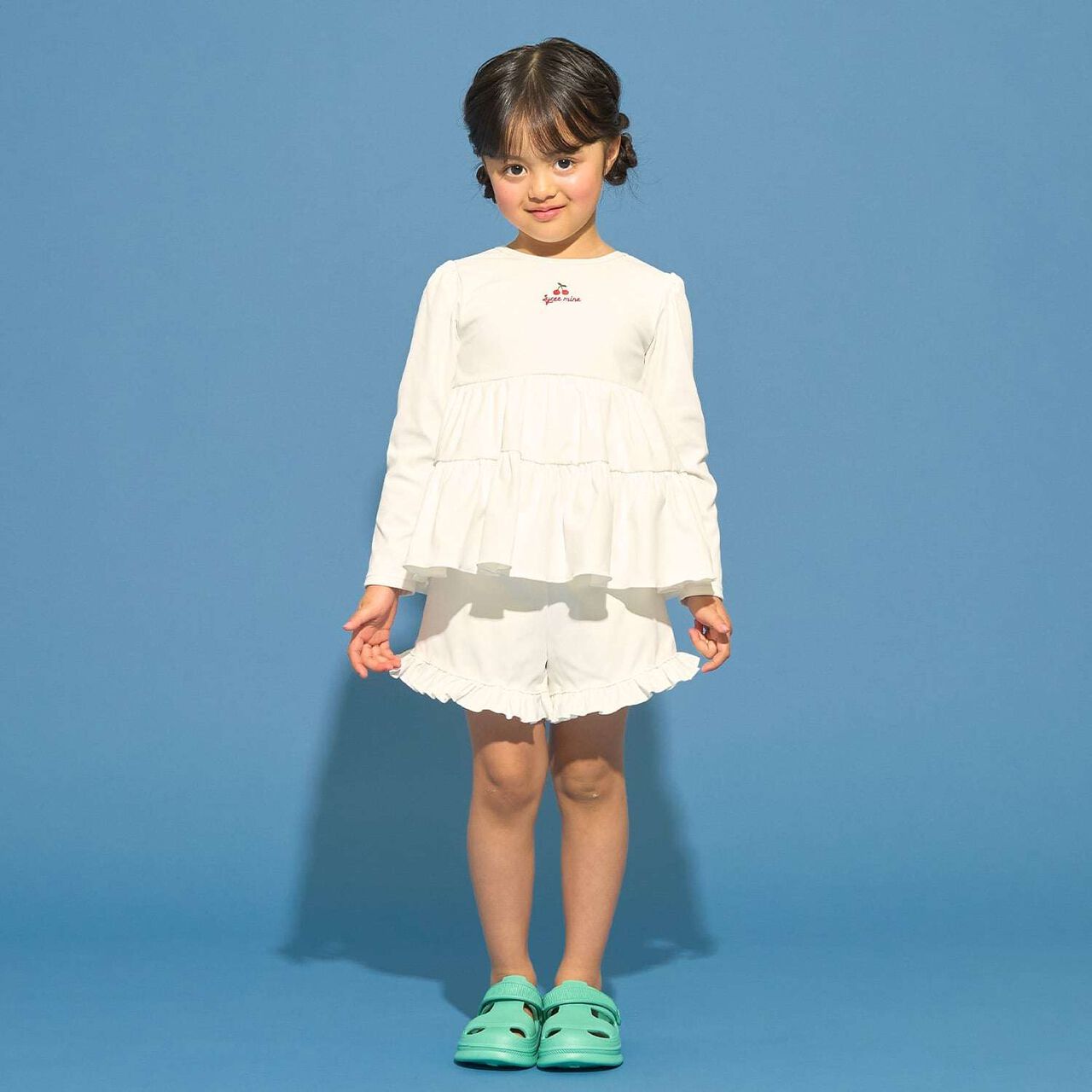 [SWIM] [UV Protection] Tiered Rash Guard & Frilled Pants Set,Pink, large image number 14