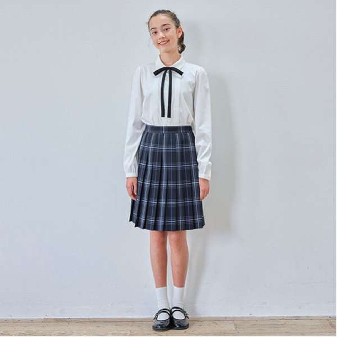 *TW Pleated Check Skirt,Blue, large image number 7